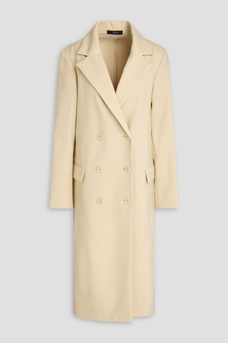 joseph - chantin double-breasted wool-blend twill coat - white - fr 34