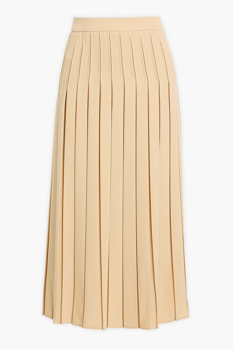 max mara - luisa pleated crepe midi skirt - neutral - it 36