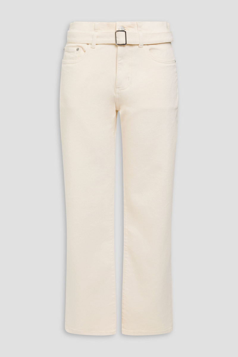 proenza schouler - belted high-rise straight-leg jeans - white - 25