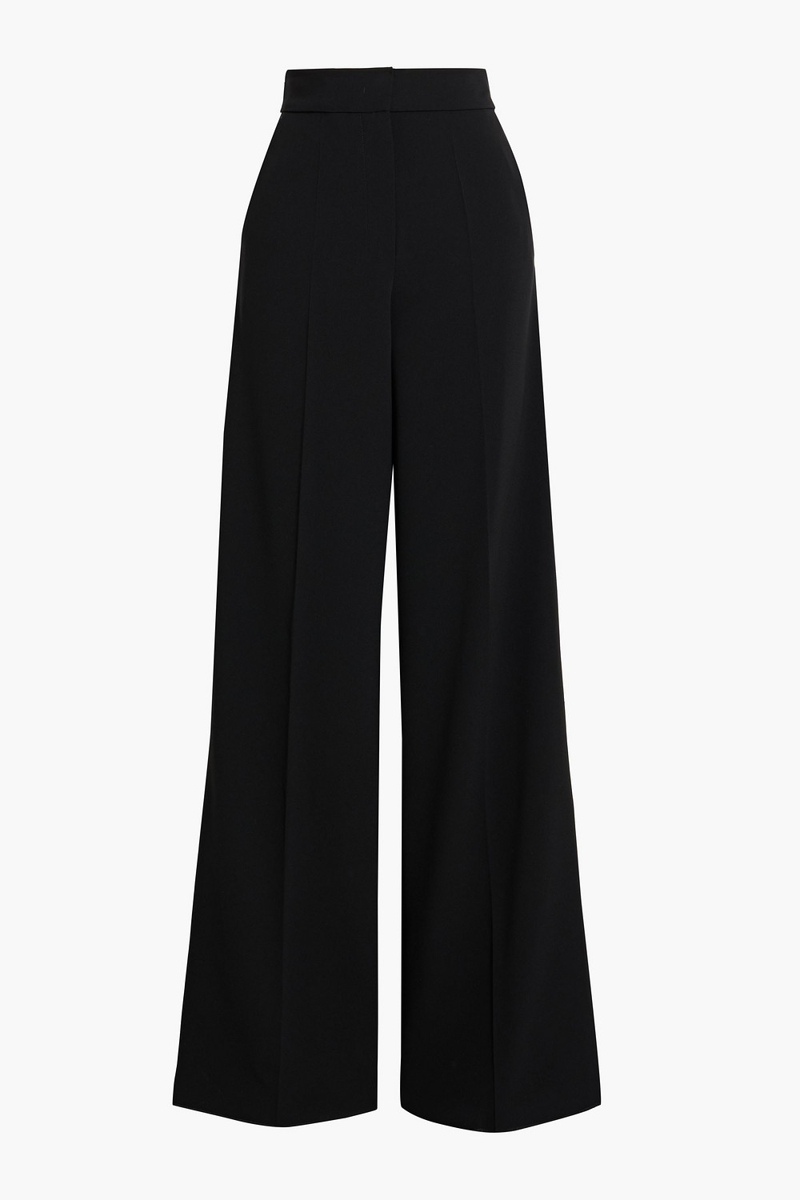 max mara - leccio crepe wide-leg pants - black - it 42