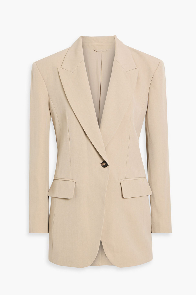 brunello cucinelli - wool-blend twill blazer - neutral - it 42