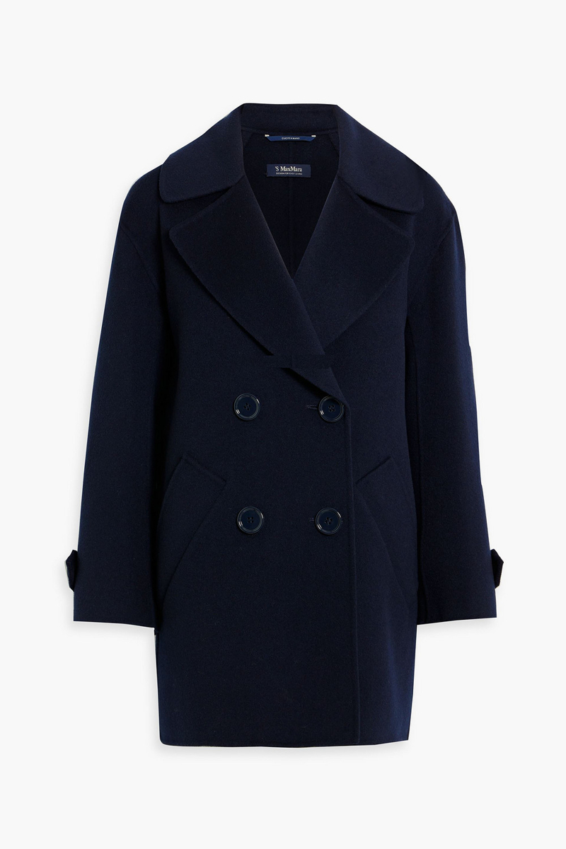 max mara - oceania double-breasted wool-felt coat - blue - it 44