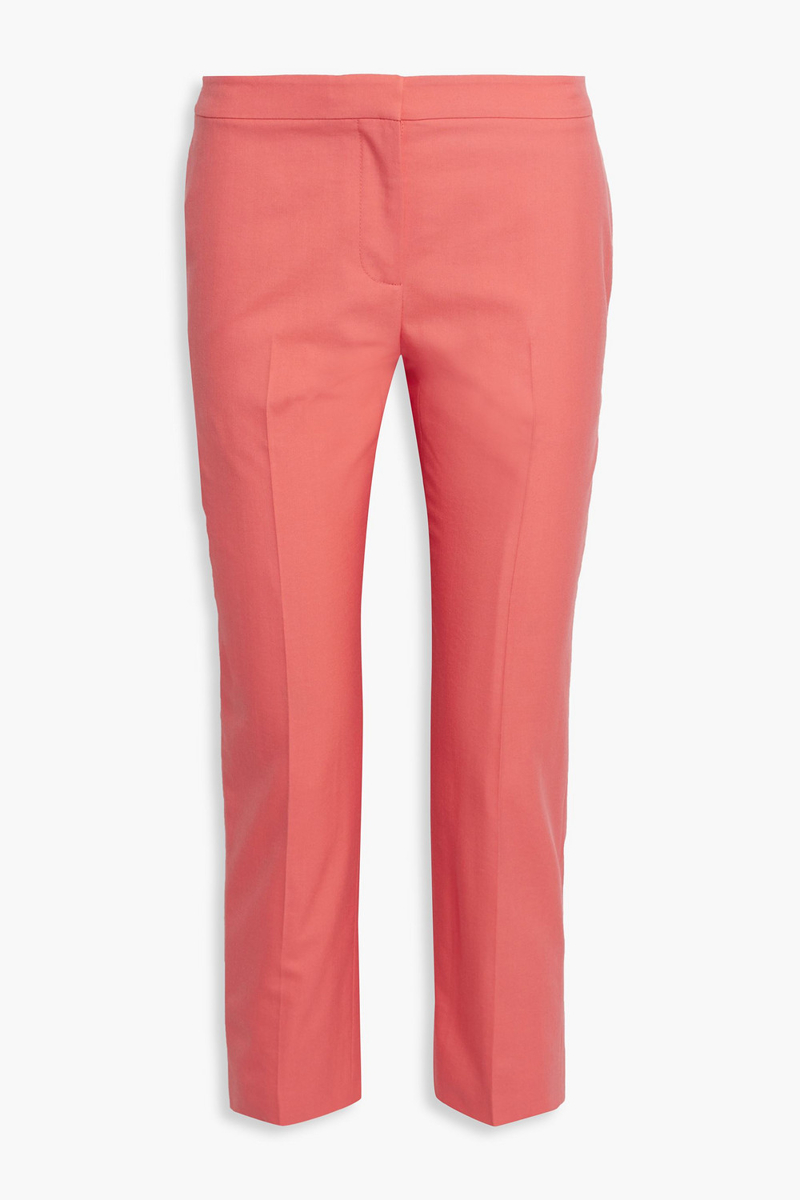 mcqueen - cropped wool-twill straight-leg pants - orange - it 40