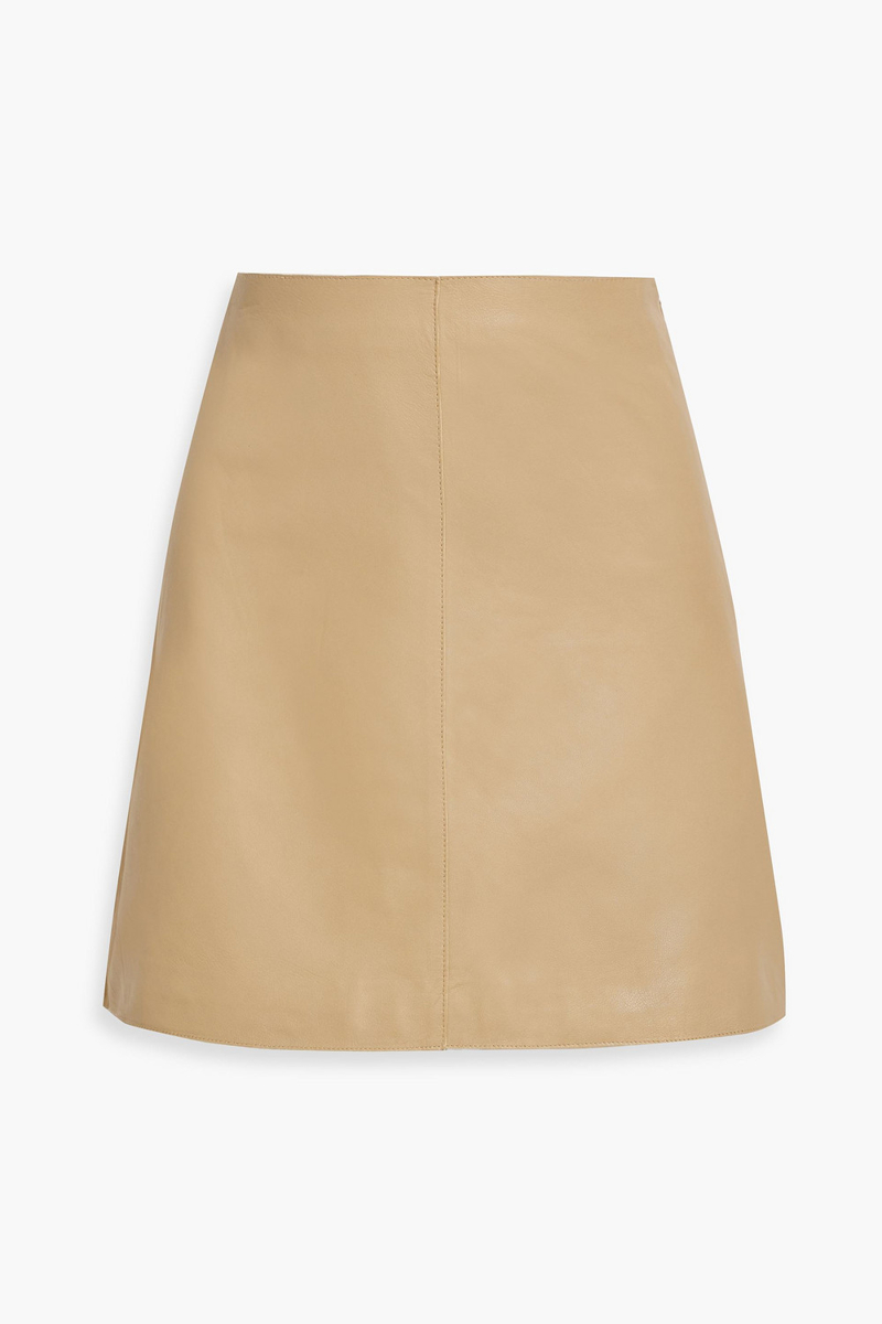 by malene birger - coras leather mini skirt - neutral - de 32