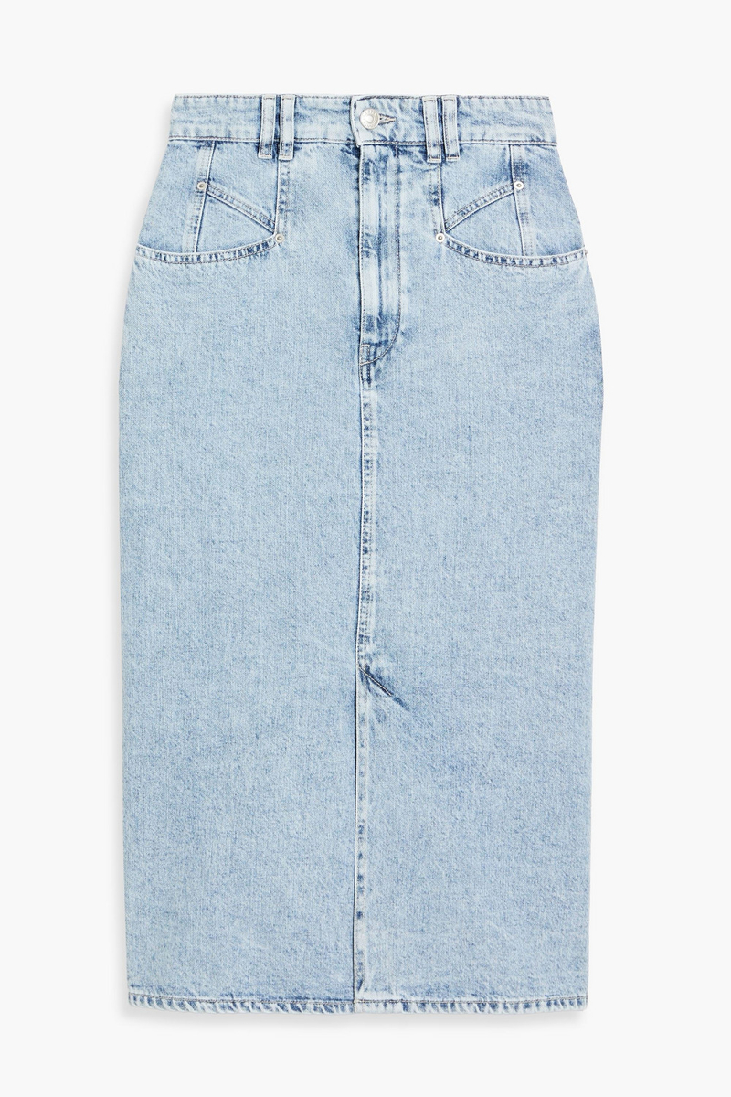 isabel marant - dipoma denim midi skirt - blue - fr 34