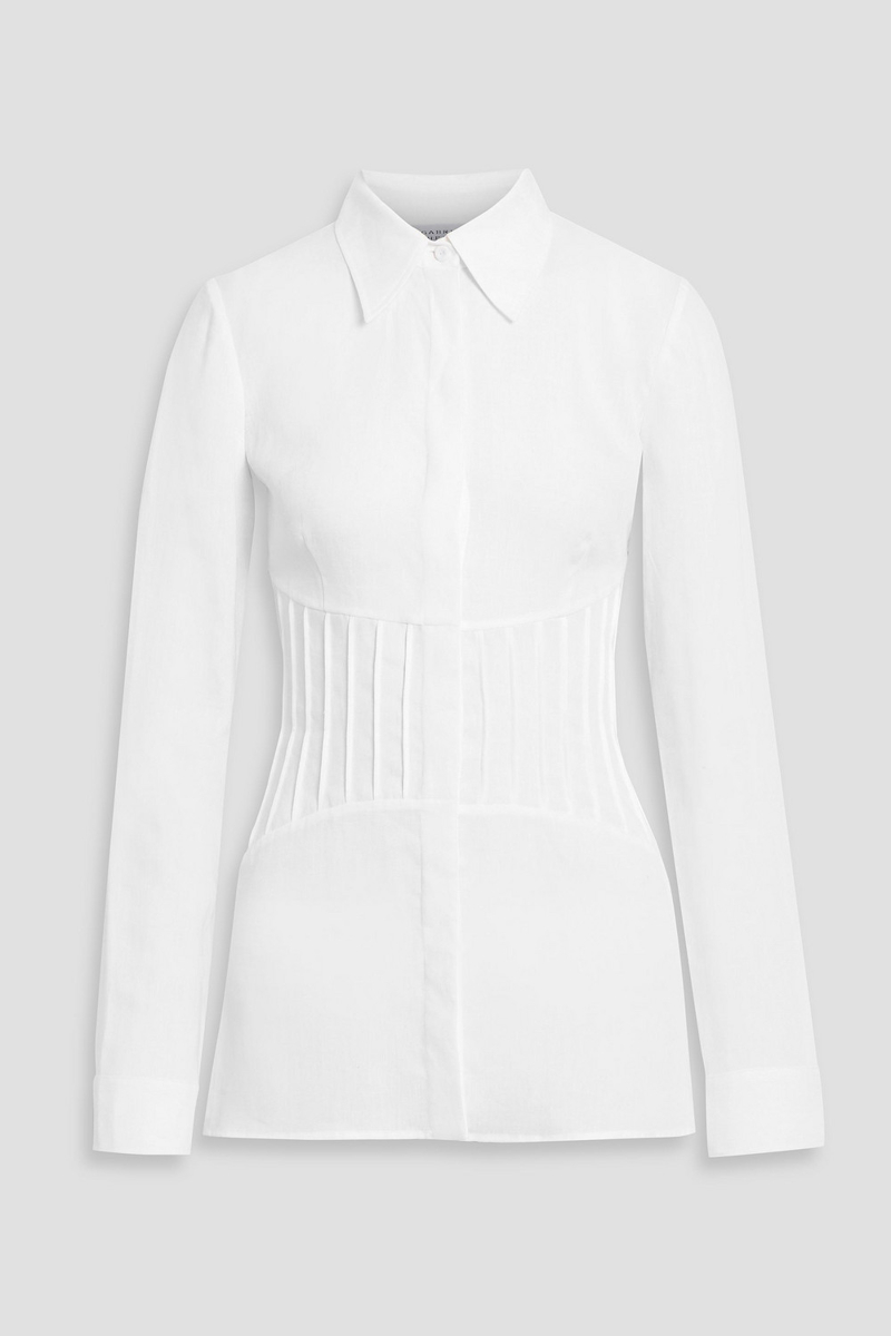 gabriela hearst - duff pintucked linen shirt - white - it 38