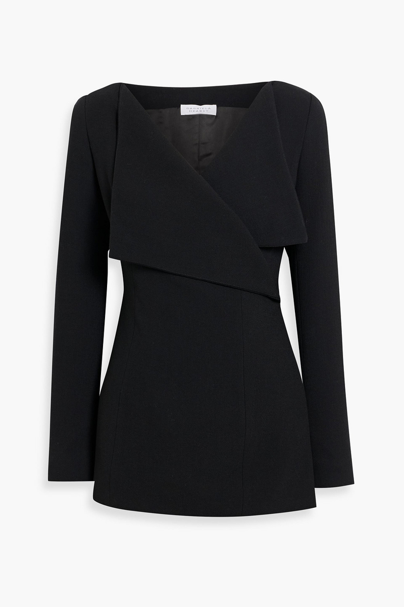 gabriela hearst - keir wool-crepe wrap jacket - black - it 38