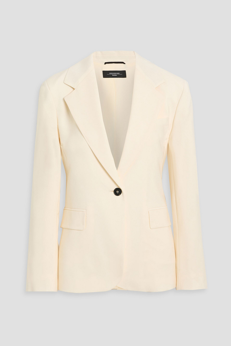 weekend max mara - lamine wool-crepe blazer - white - it 38