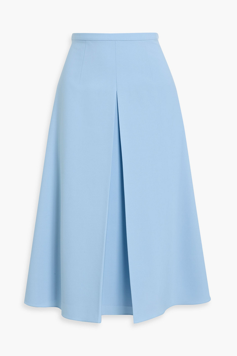 emilia wickstead - sato pleated crepe midi skirt - blue - uk 10