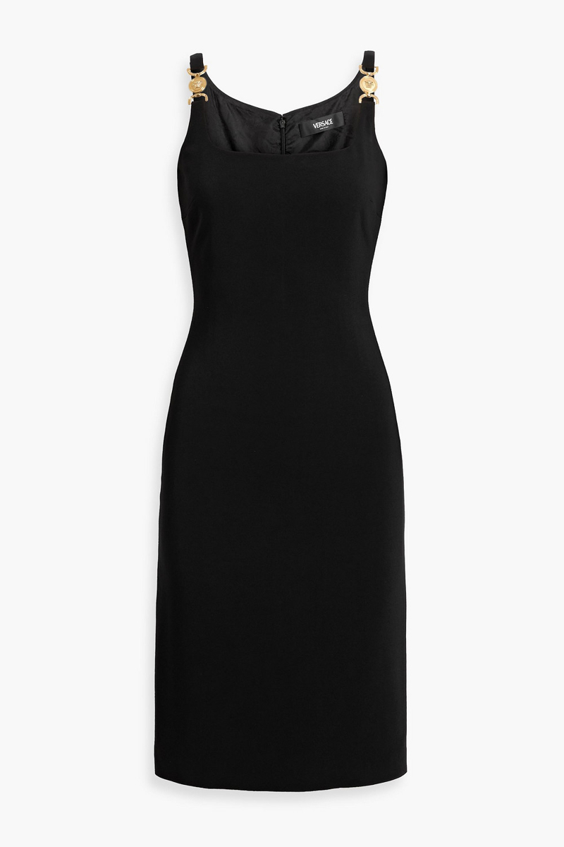 versace - embellished crepe dress - black - it 36