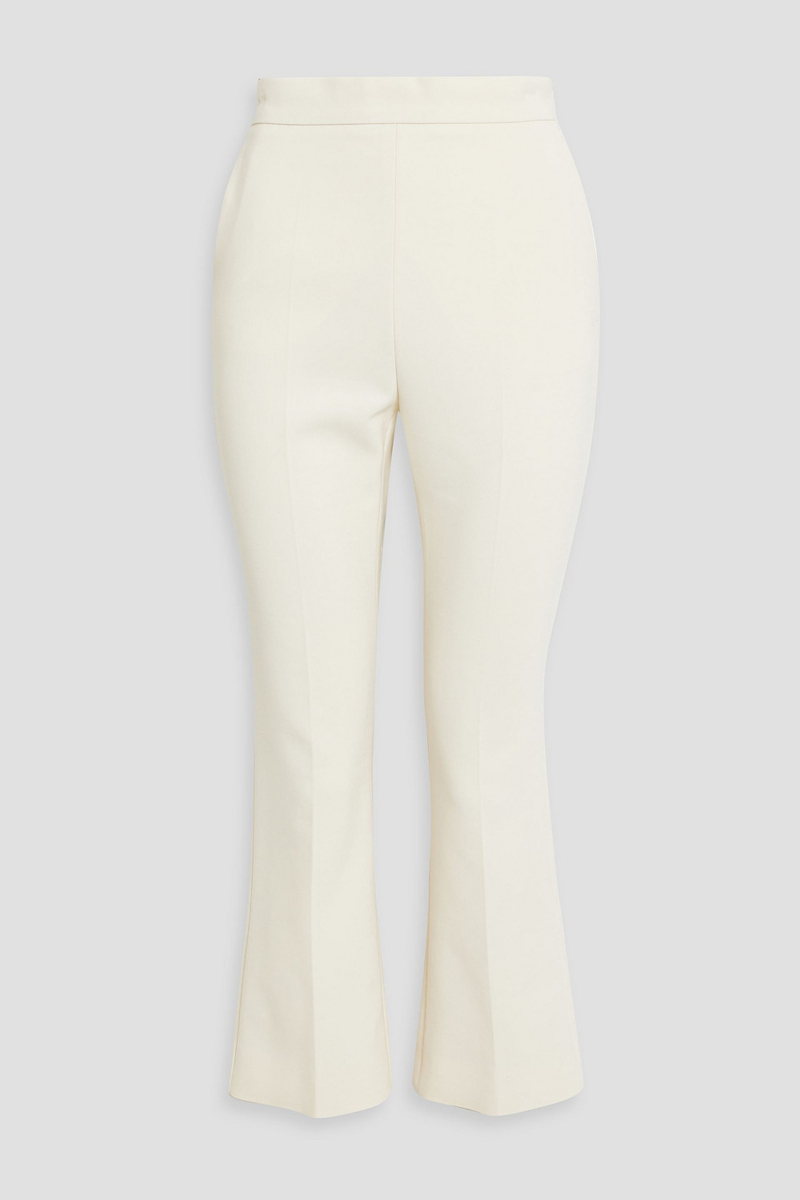 max mara - nepeta grain de poudre wool-blend kick-flare pants - white - it 36