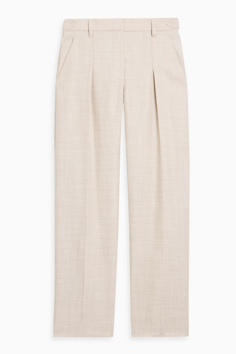 brunello cucinelli - pleated wool straight-leg pants - neutral - it 40