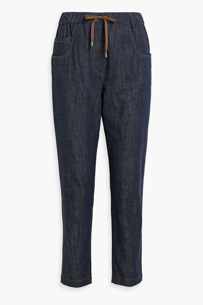 brunello cucinelli - high-rise tapered jeans - blue - it 40