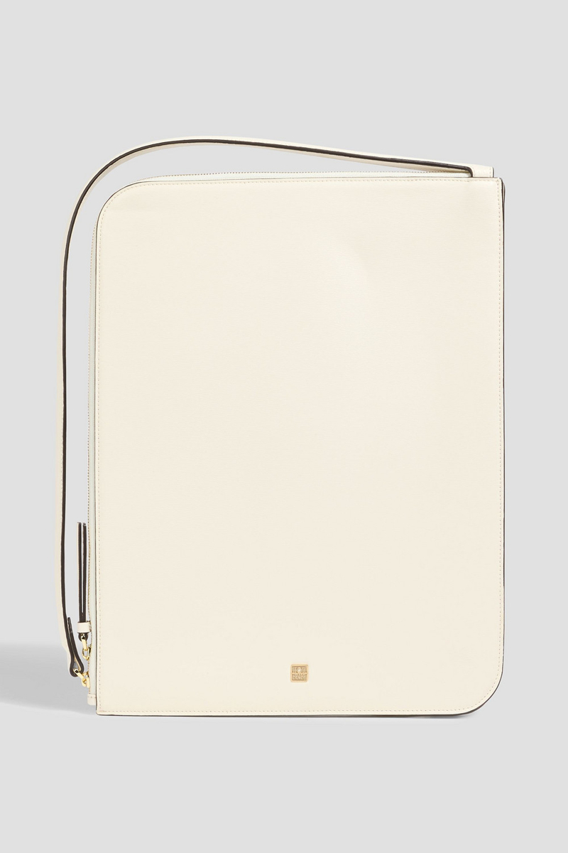 toteme - slim leather tote - white - onesize