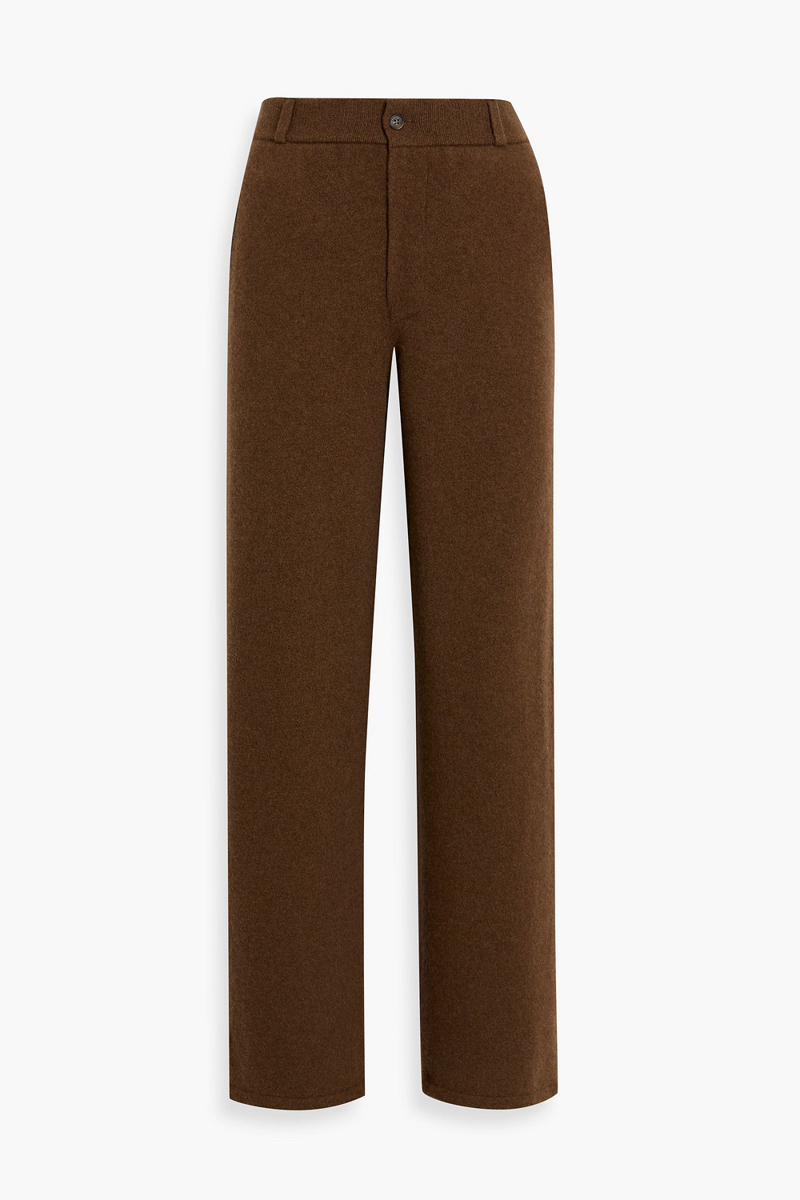 guest in residence - cashmere-blend straight-leg pants - brown - xs