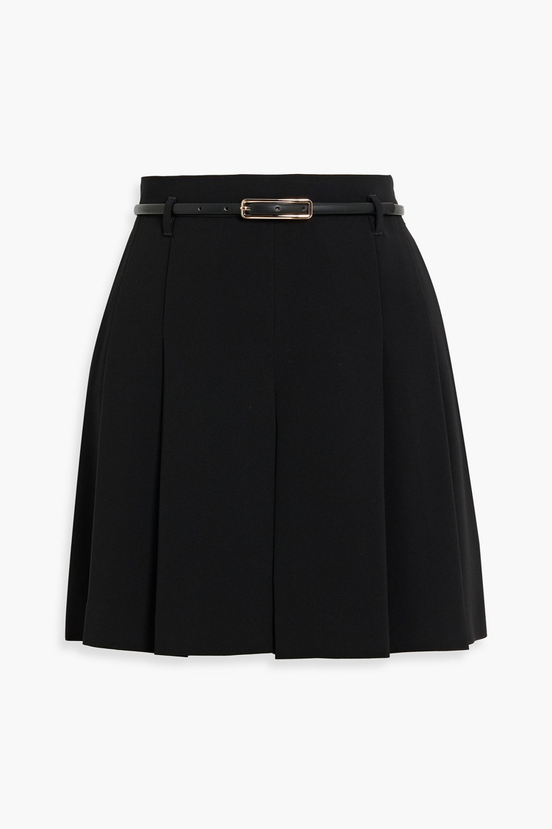max mara - abilita belted skirt-effect pleated crepe shorts - black - it 38
