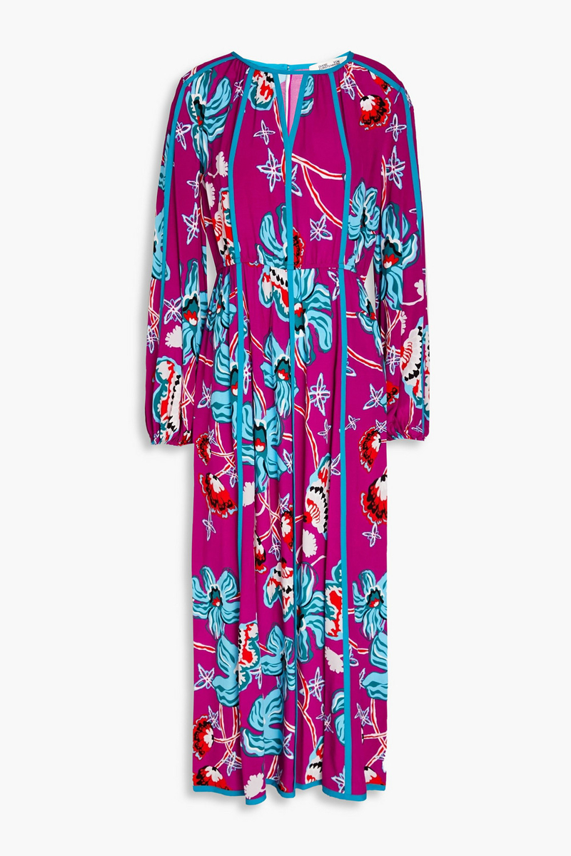 Diane von Furstenberg - Scott printed voile midi dress - Purple - XS