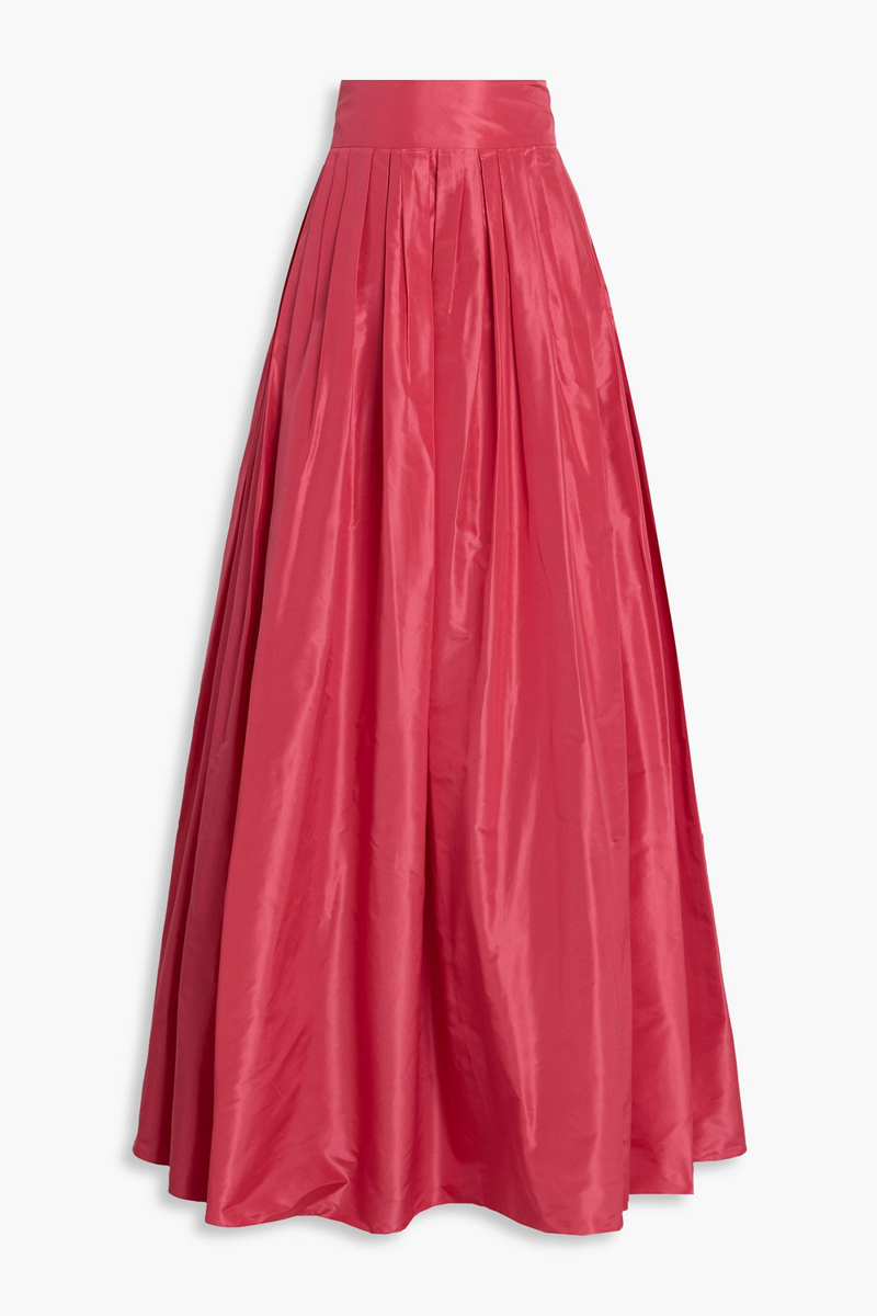 carolina herrera - pleated silk-faille maxi skirt - pink - us 2