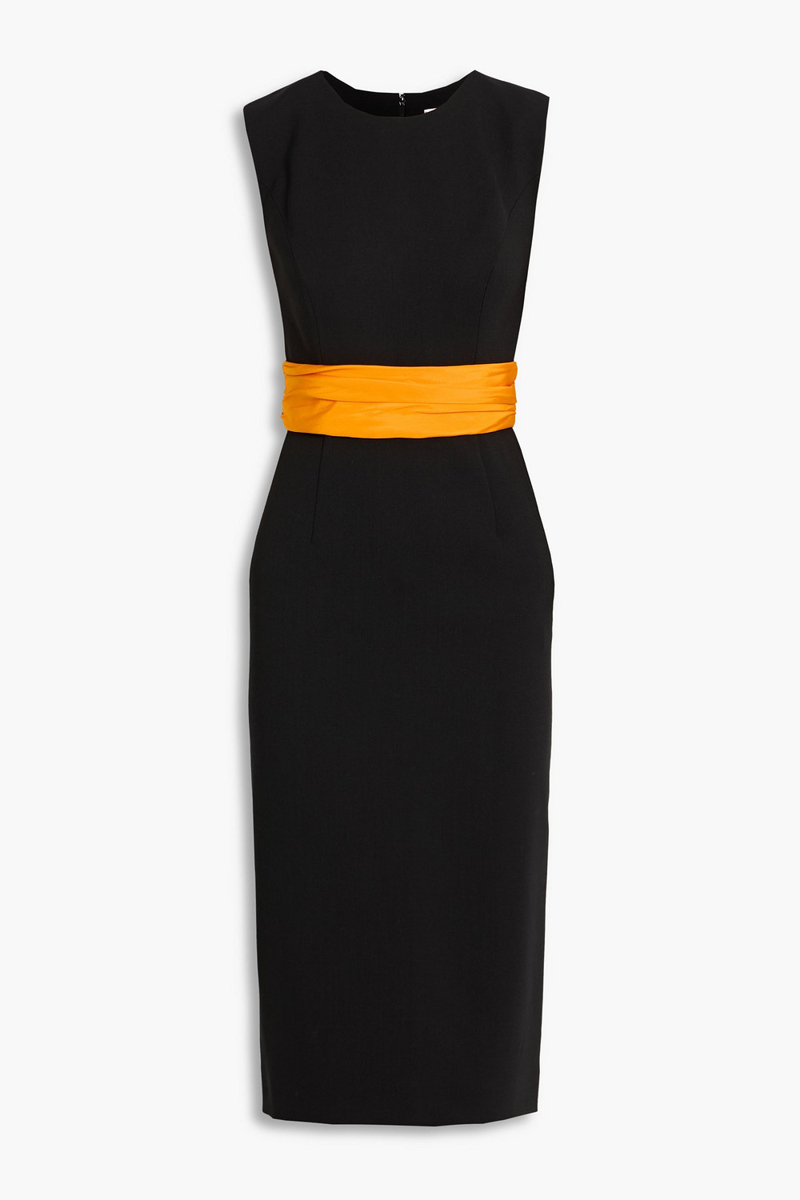 carolina herrera - wool-blend midi dress - black - us 0