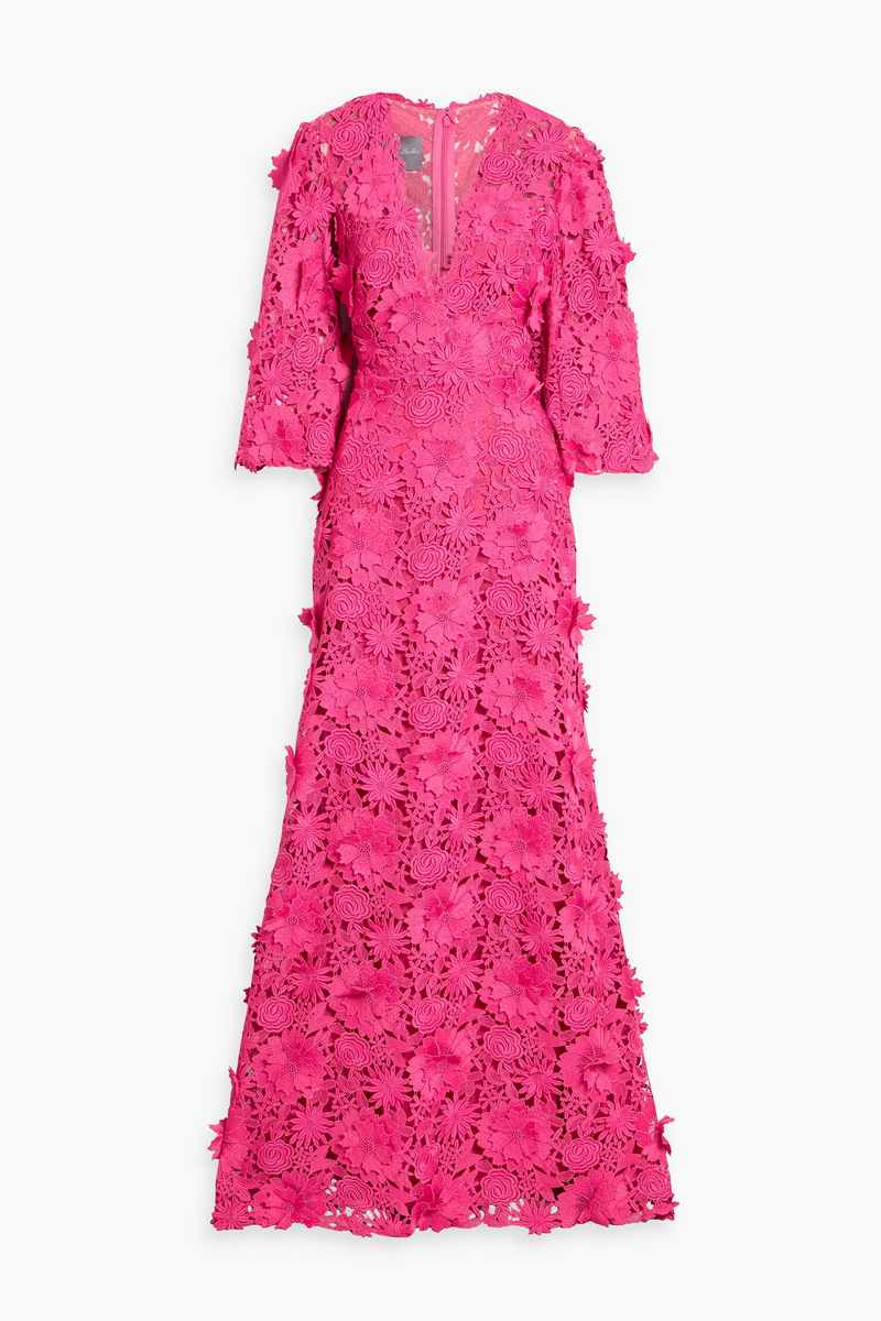 monique lhuillier - guipure lace gown - pink - us 2