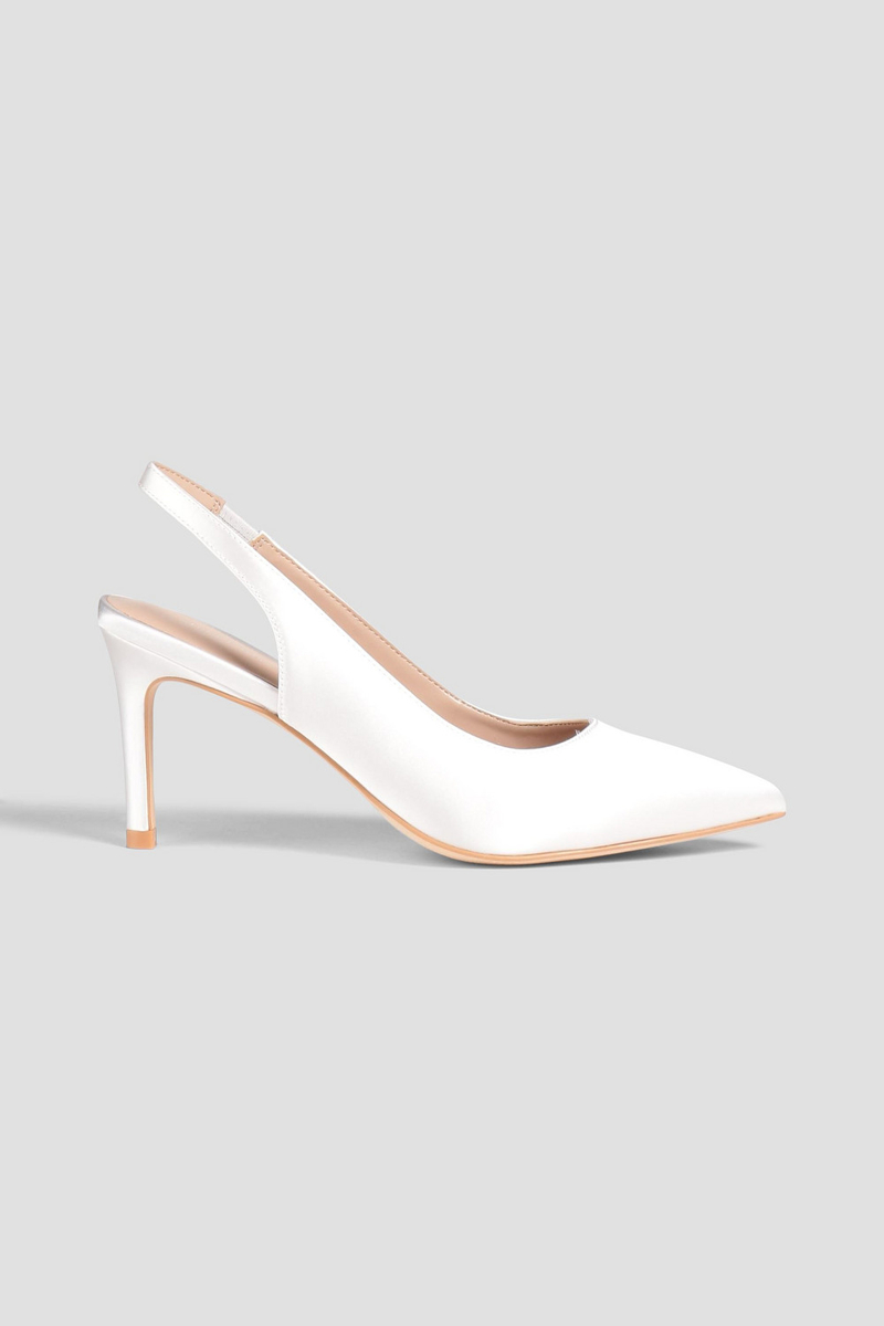 Stuart Weitzman - Dancer 75 satin slingback pumps - White - EU 35.5