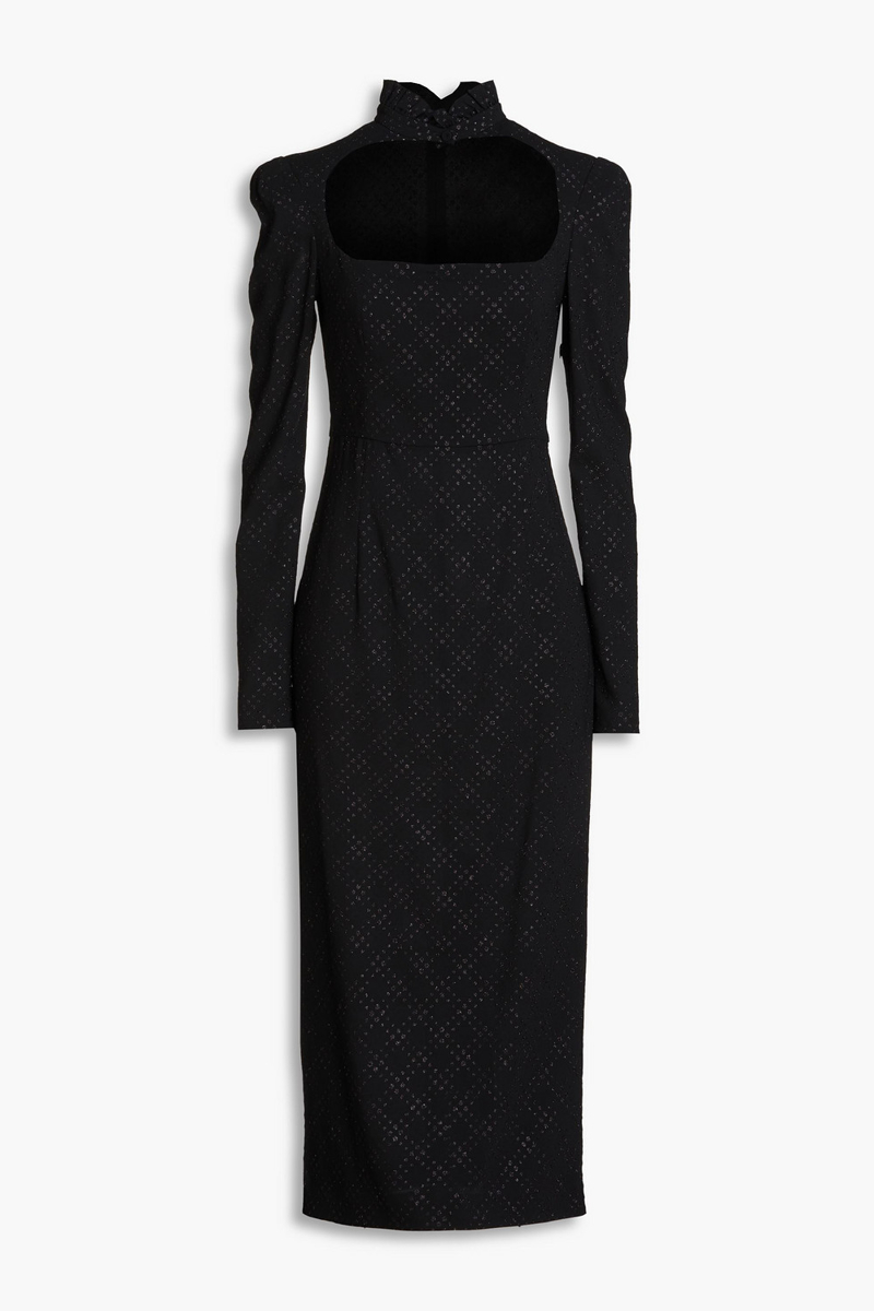 Philosophy di Lorenzo Serafini - Cutout glittered checked crepe midi dress - Black - IT 44