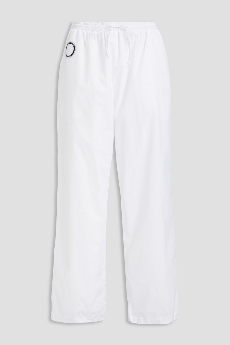 David Koma - Logo-appliquéd shell track pants - White - UK 14