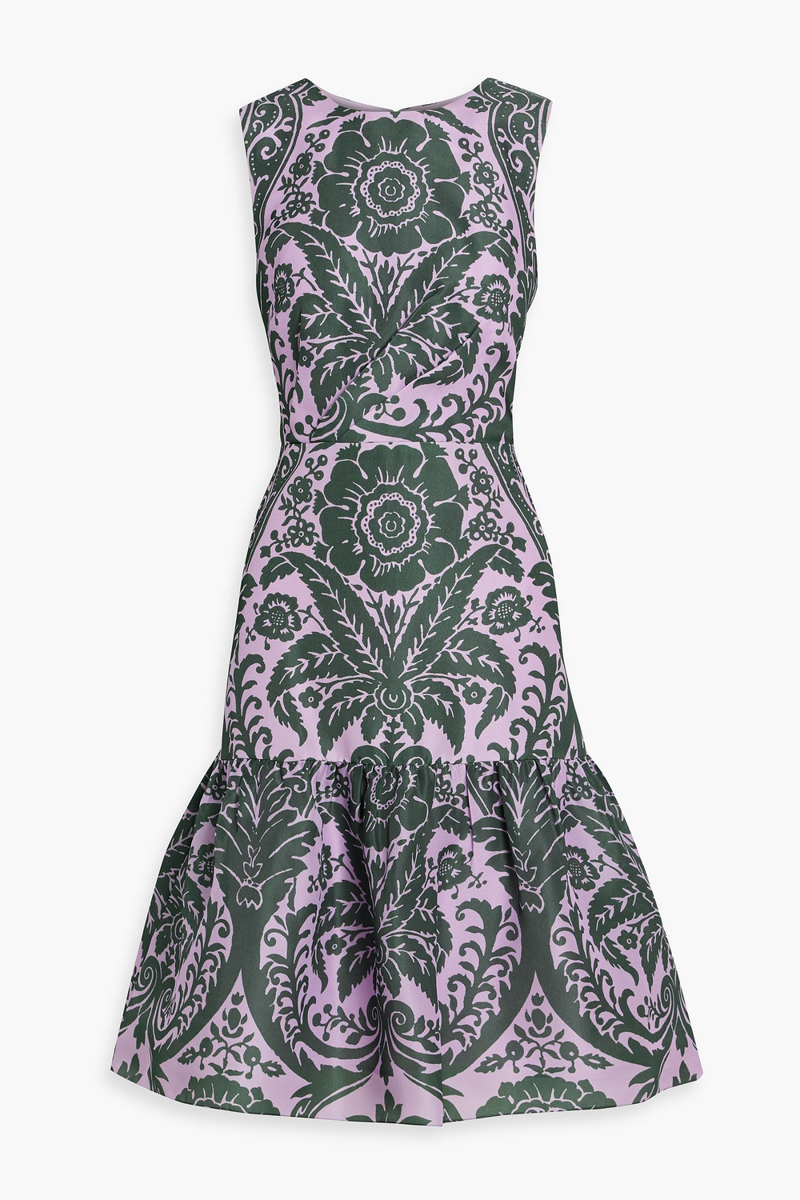 carolina herrera - floral-print silk dress - purple - us 6