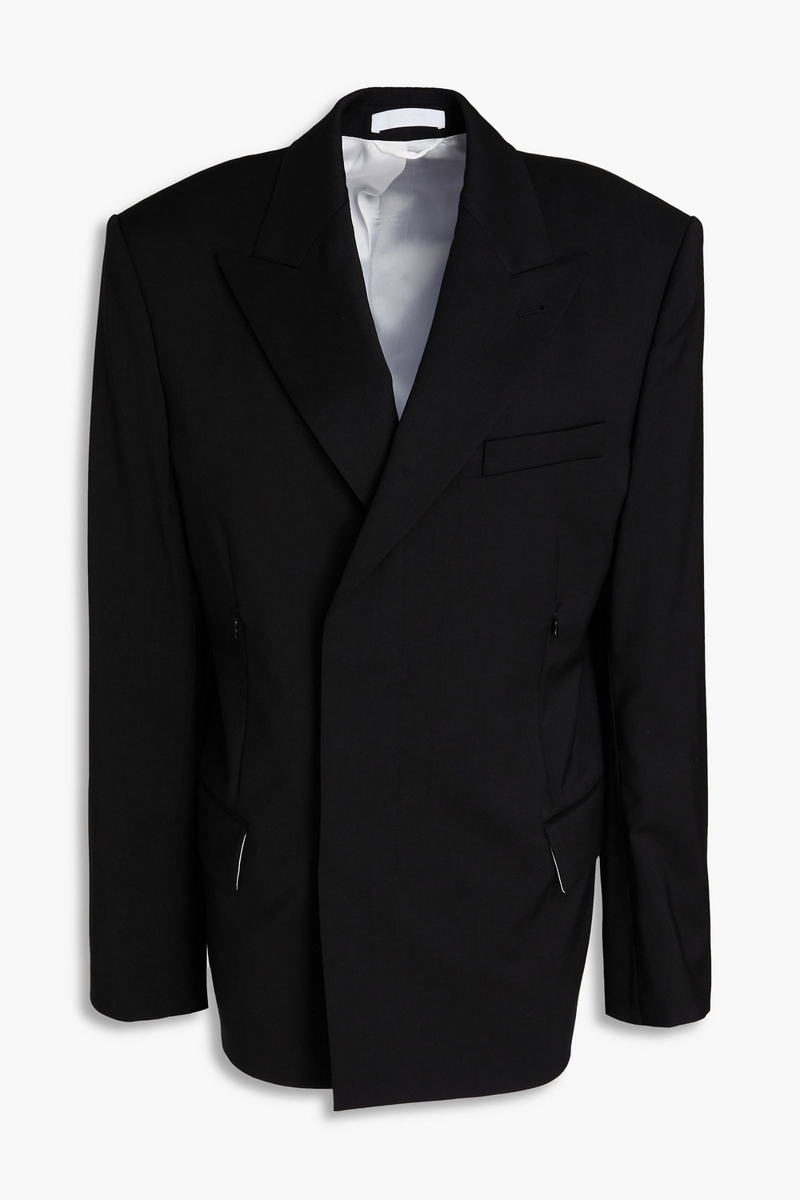helmut lang - wool-twill blazer - black - m