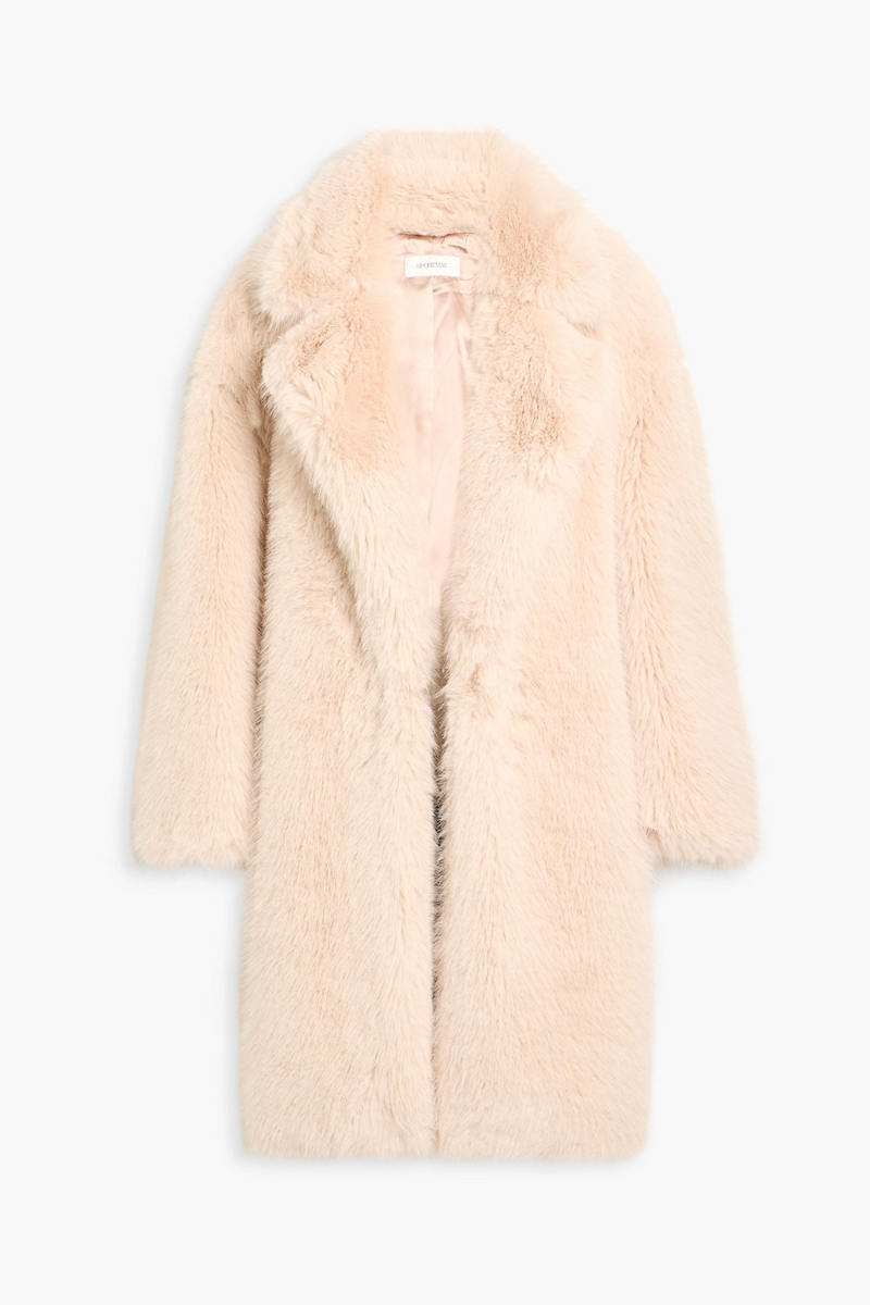 sportmax - manico plush coat - pink - m