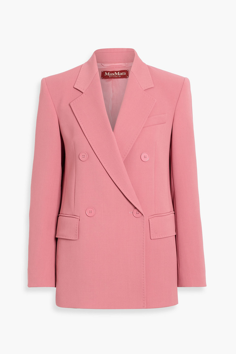 max mara - lamella double-breasted wool-twill blazer - pink - it 34