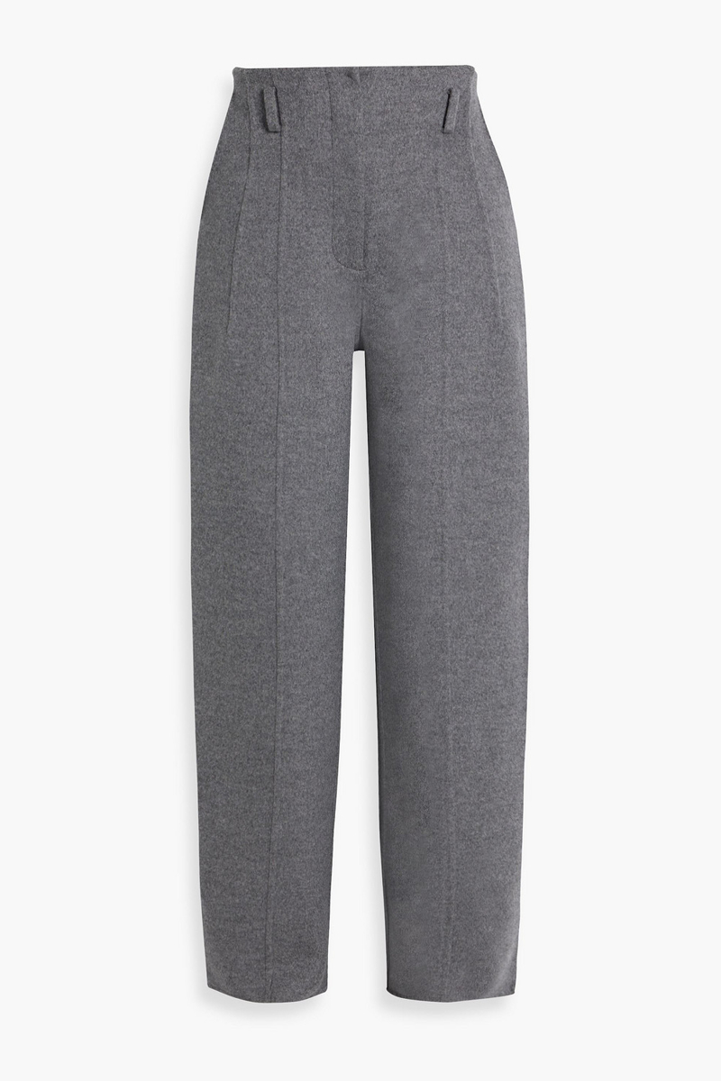 peter do - wool and cashmere-blend felt wide-leg pants - gray - fr 38