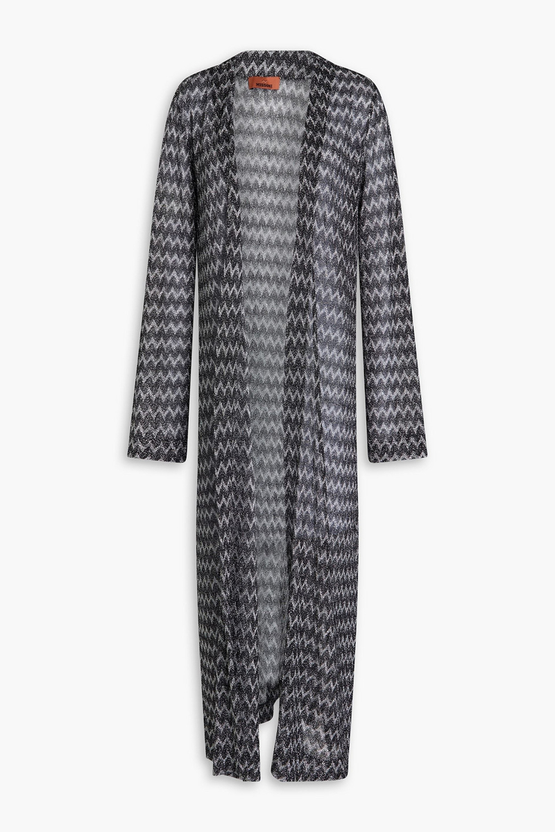 missoni - metallic crochet-knit cardigan - black - it 40