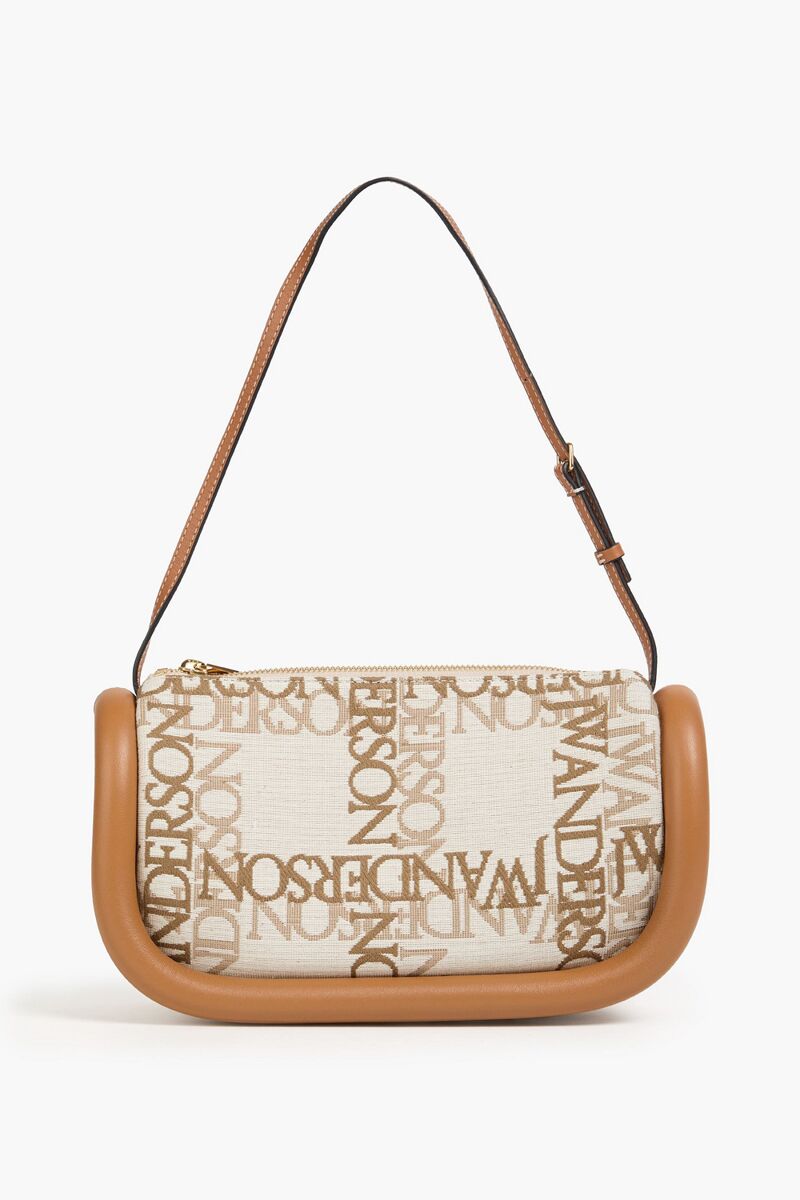 JW Anderson - Bumper-15 leather-trimmed jacquard shoulder bag - Neutral - OneSize