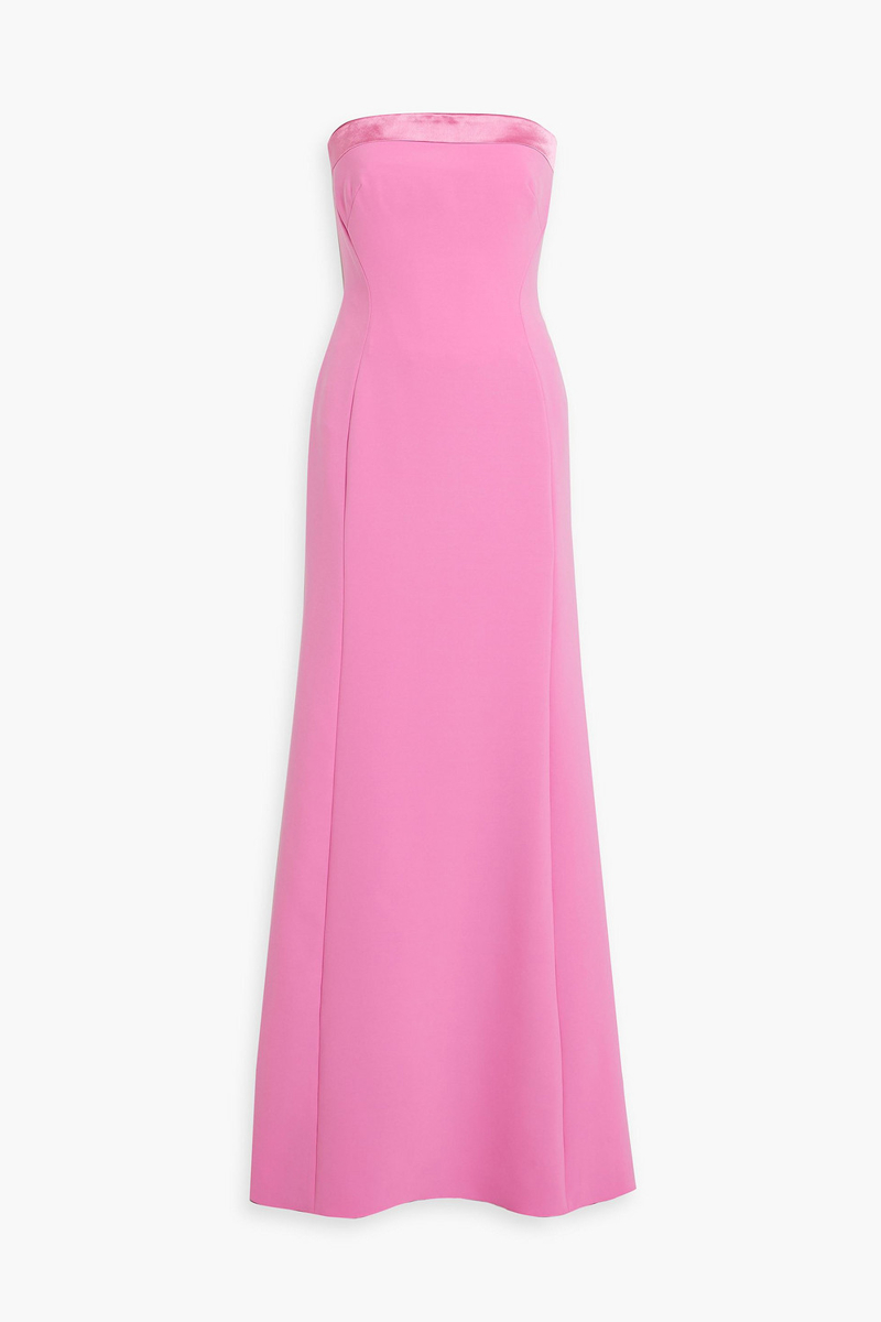 jenny packham - circe satin-trimmed strapless crepe gown - pink - uk 6