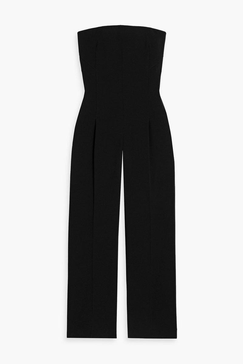 vince. - strapless crepe wide-leg jumpsuit - black - us 4