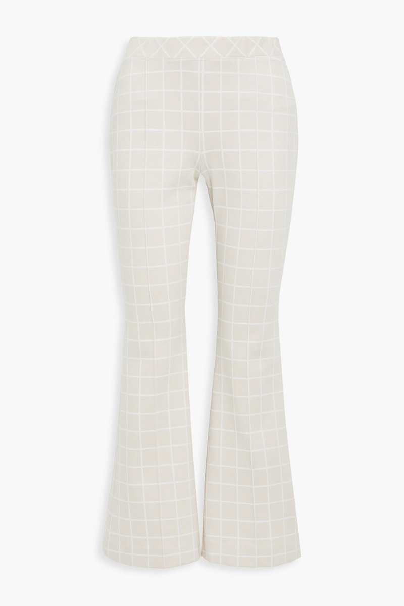 rosetta getty - checked cady flared pants - neutral - s