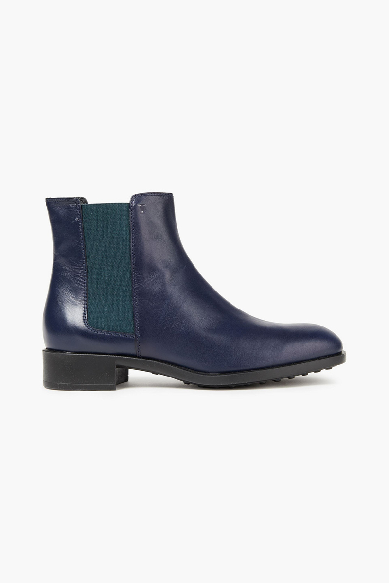 Tod's - Glossed-leather Chelsea boots - Blue - EU 34