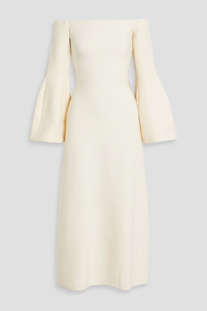 gabriela hearst - sinead off-the-shoulder wool and silk-blend midi dress - white - it 42