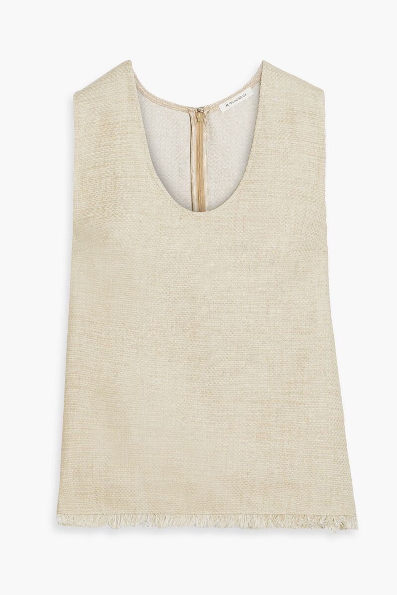 By Malene Birger - Debbia frayed linen-blend canvas top - Neutral - DE 38