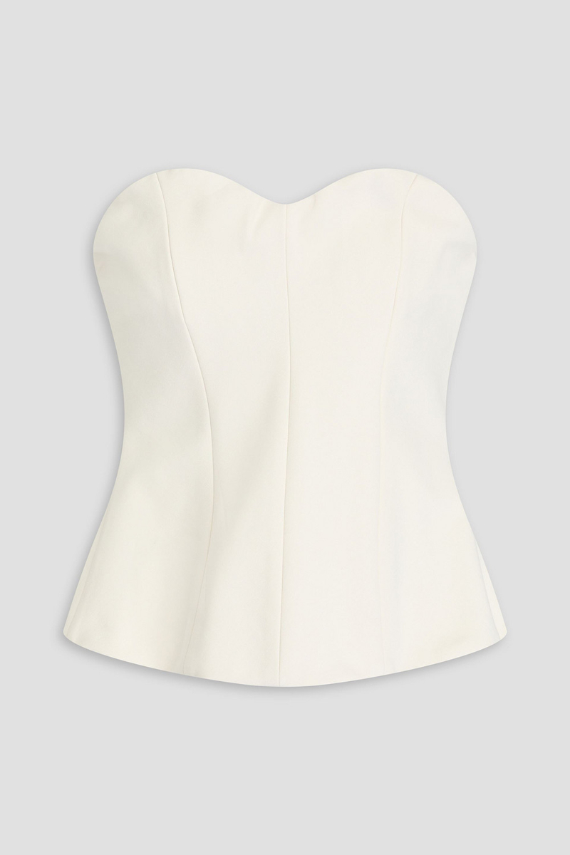 victoria beckham - crepe strapless bustier top - white - uk 8