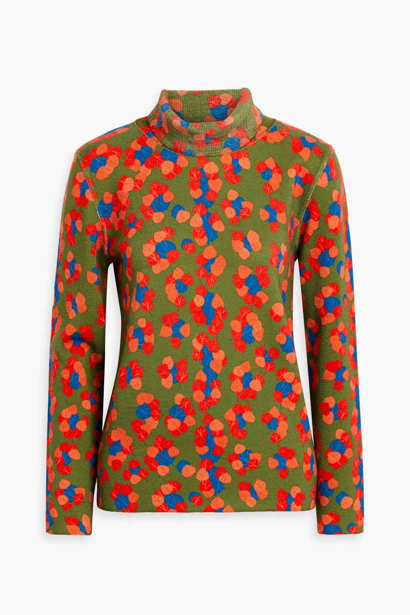 aztech mountain - matterhorn printed wool turtleneck sweater - green - it 40