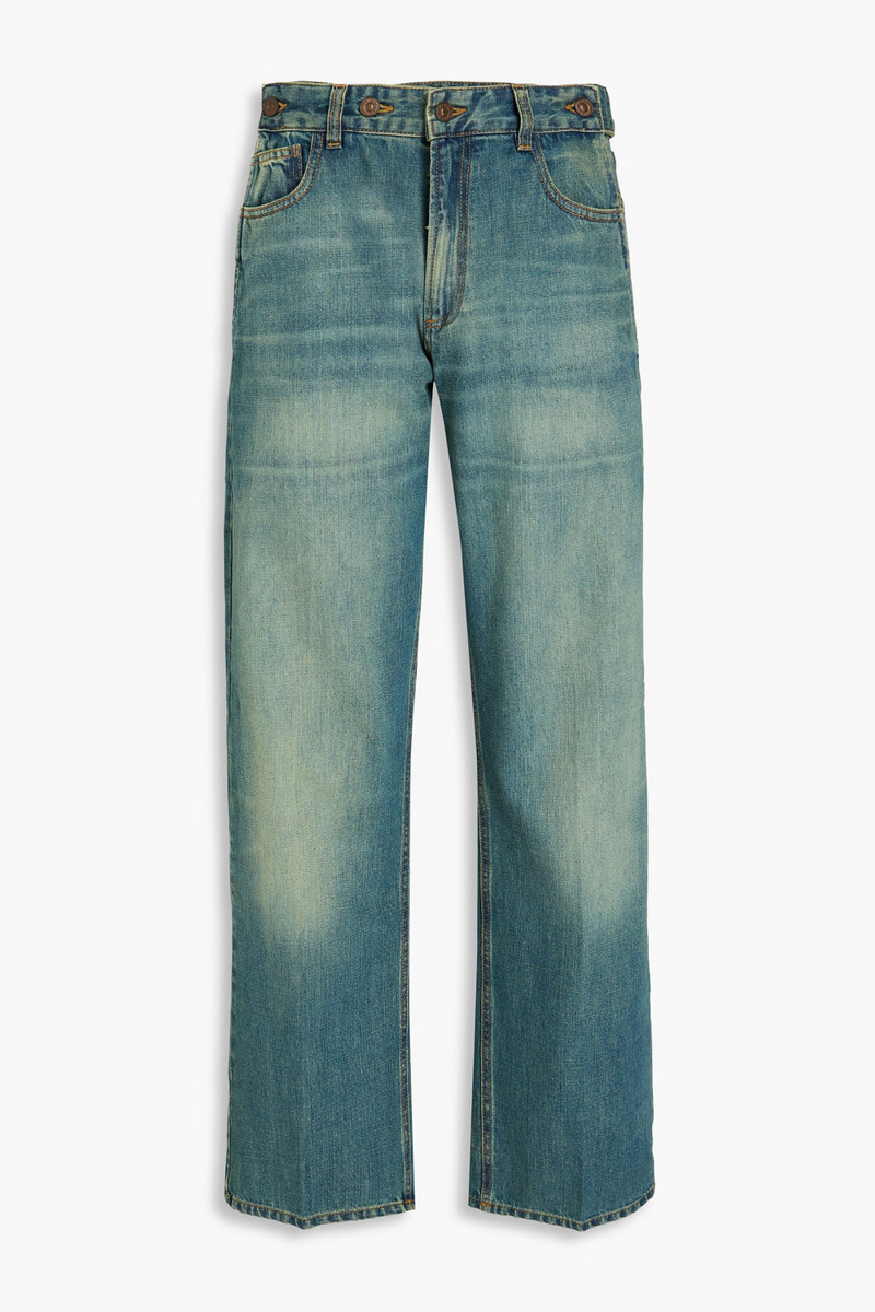 victoria beckham - faded high-rise straight-leg jeans - blue - 26
