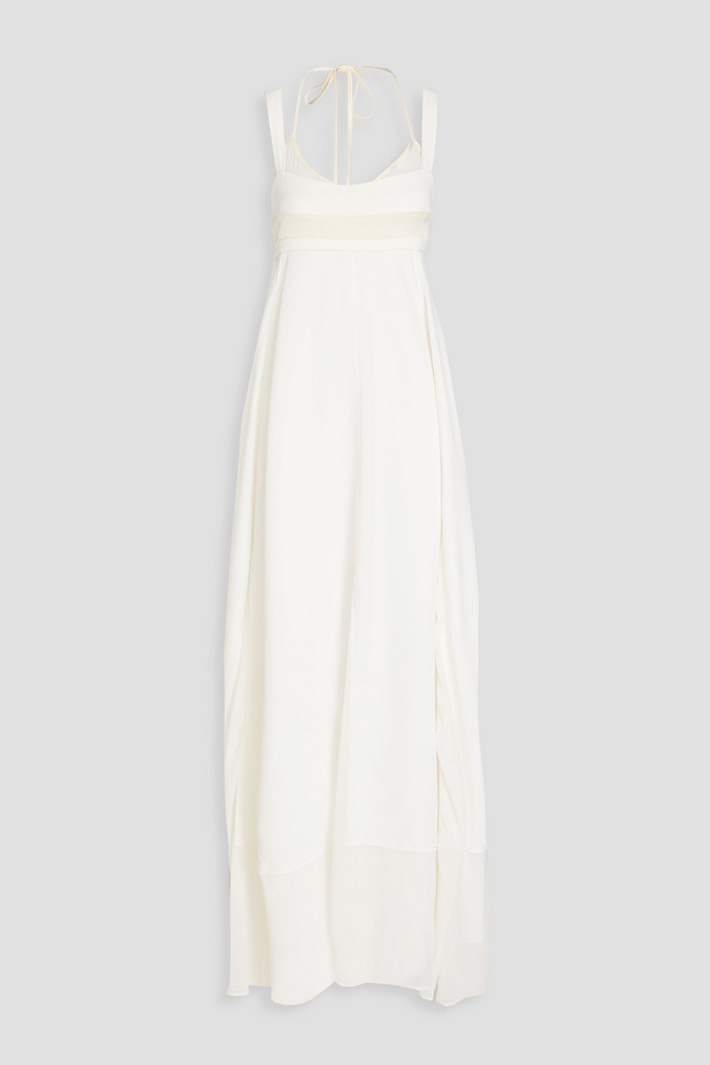 simkhai - darina tulle and satin-trimmed jersey gown - white - us 0