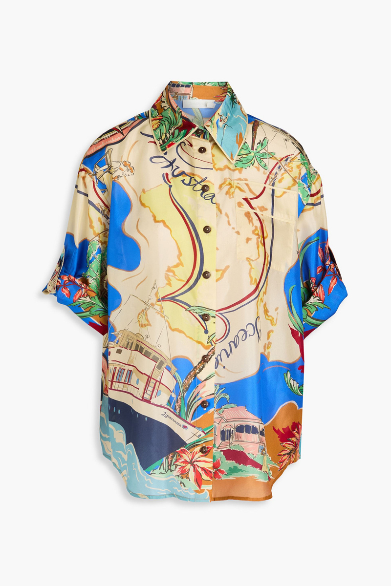zimmermann - printed silk-twill shirt - multicolor - 1