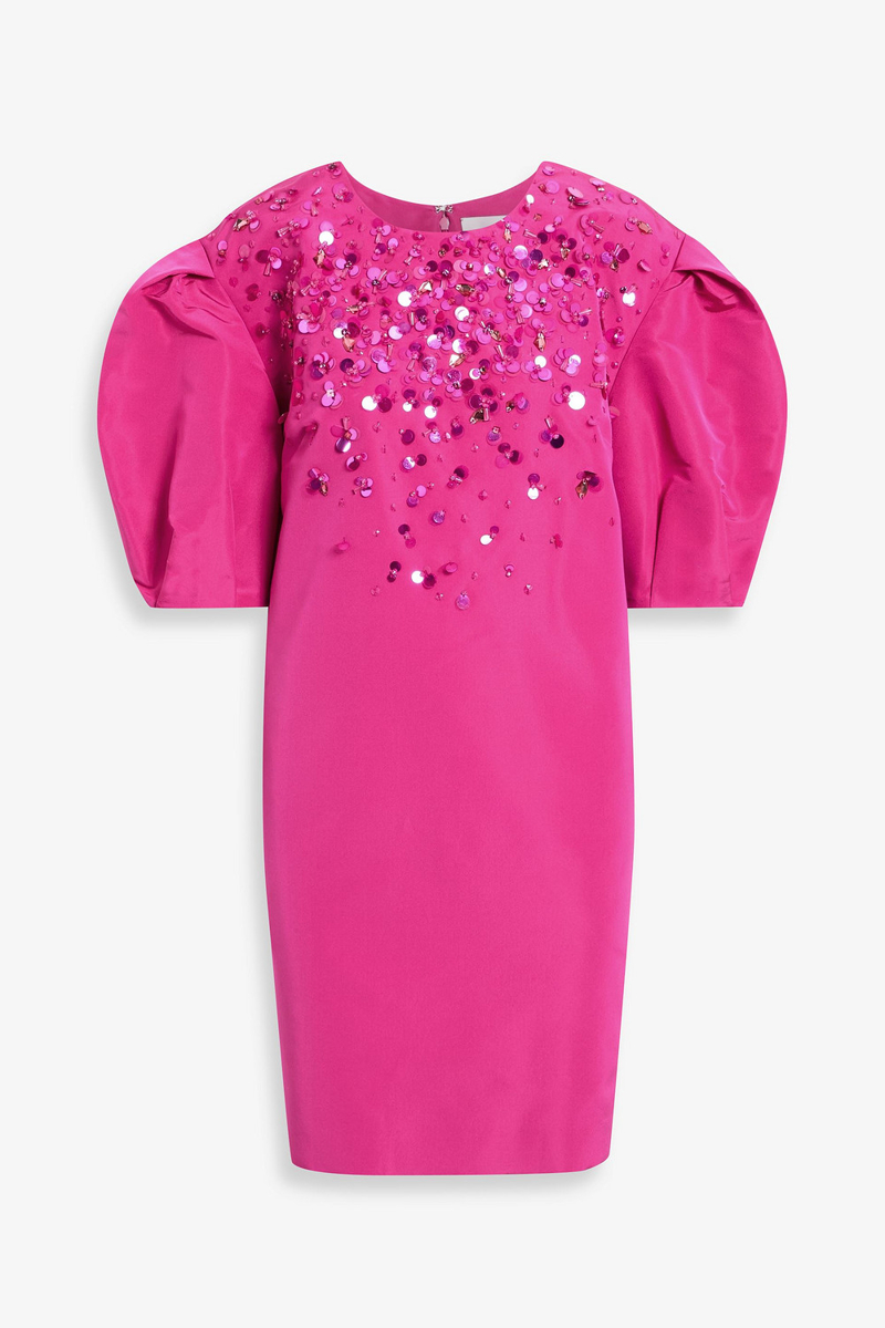 carolina herrera - embellished silk-faille mini dress - pink - us 8