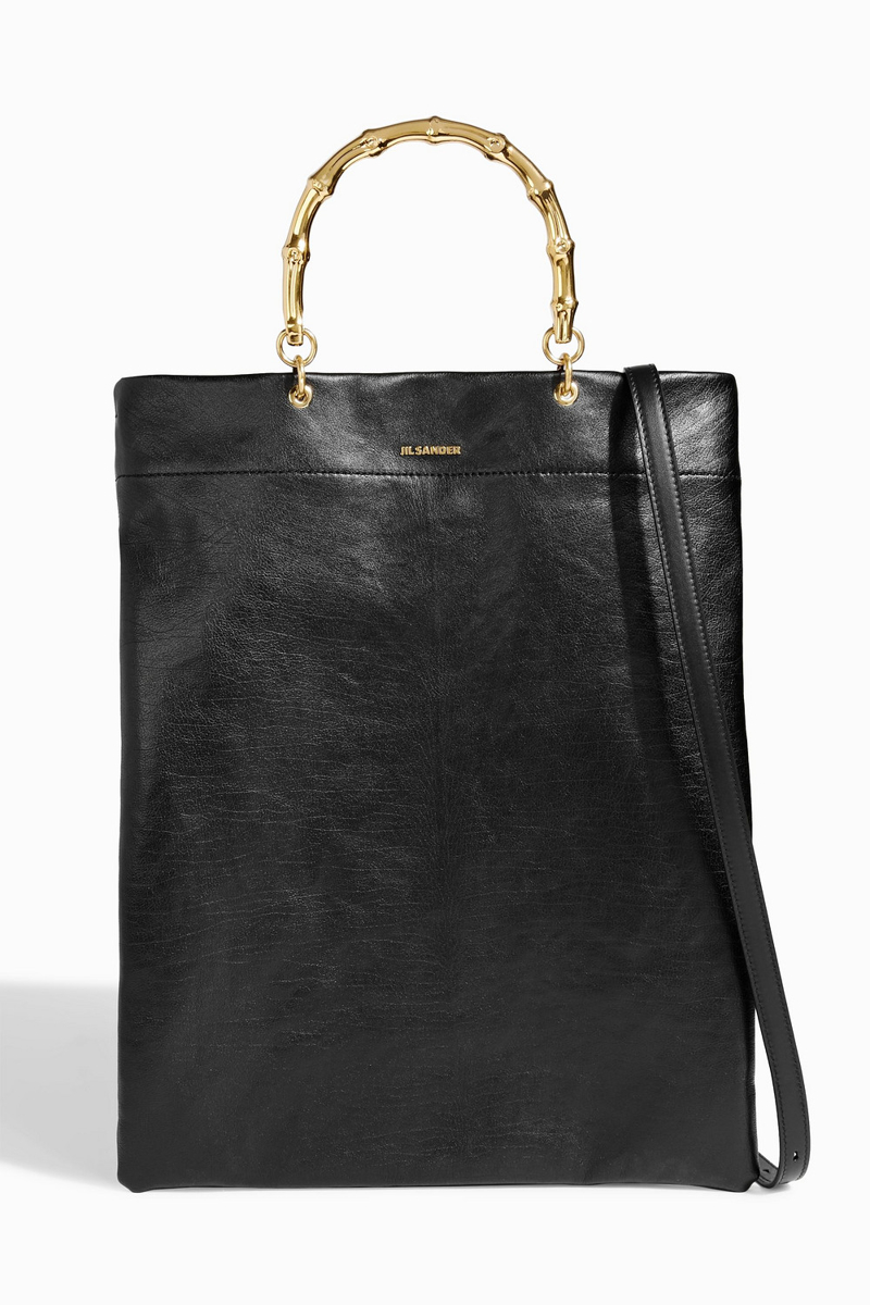 jil sander - leather tote - black - onesize