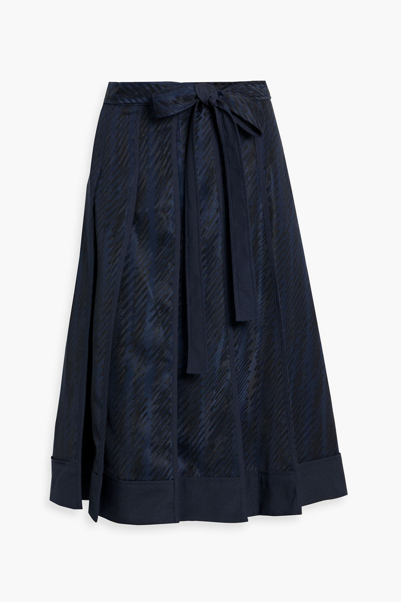 3.1 phillip lim - pleated satin-jacquard skirt - blue - us 0