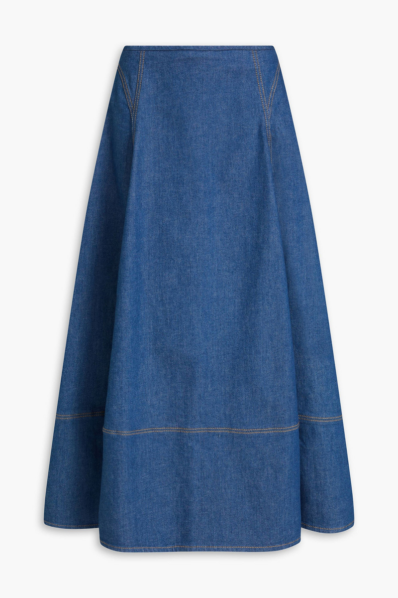 zimmermann - denim midi skirt - blue - 00