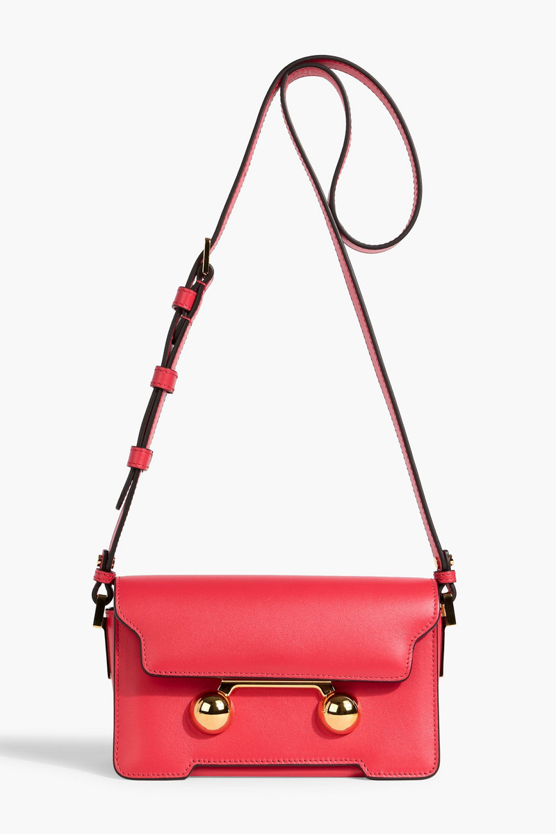 marni - trunkaroo mini leather shoulder bag - red - onesize